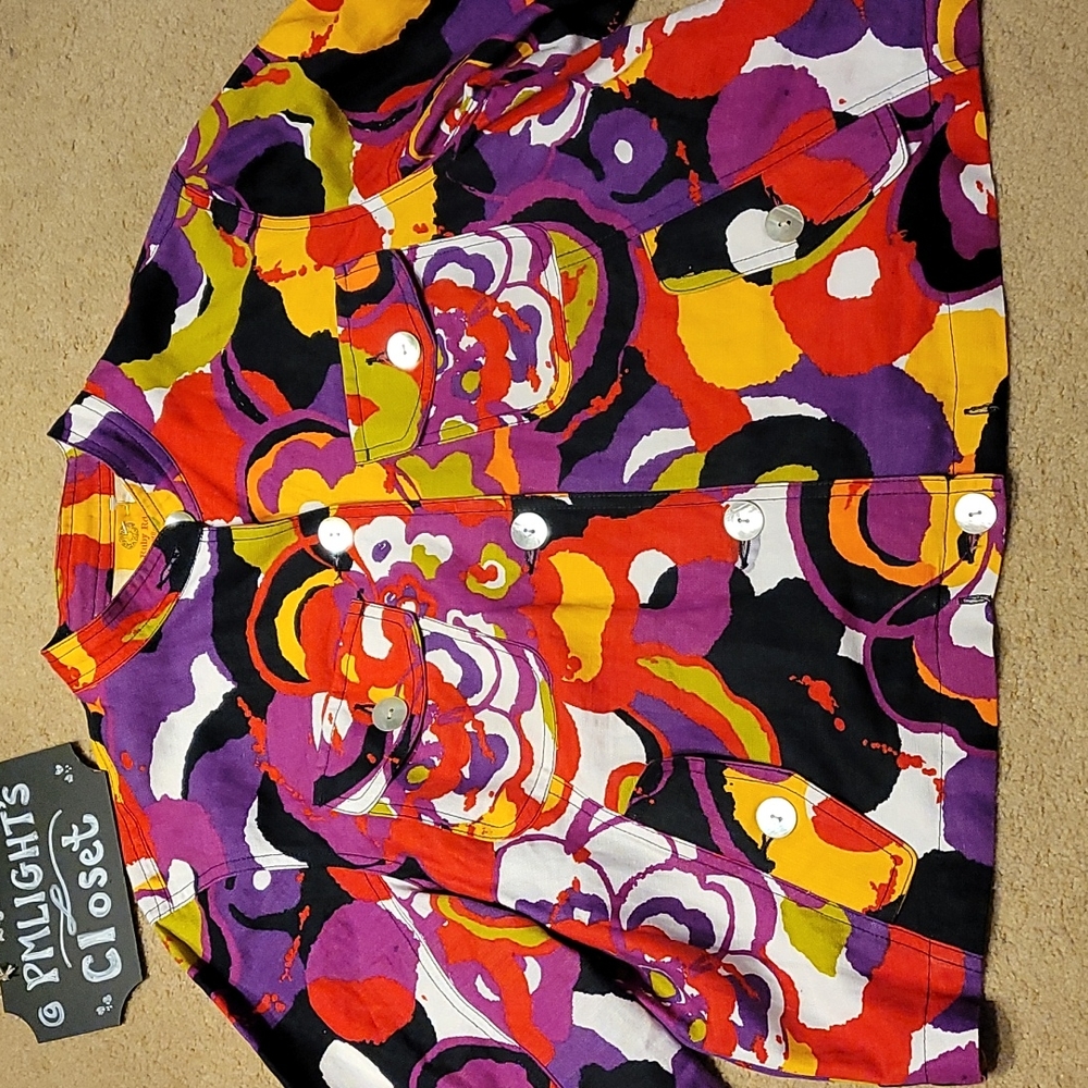 Ruby Rd Jacket 14 Petite Button Down Black Purple… - image 2